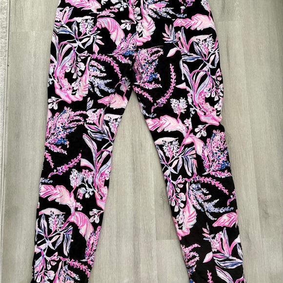 Lilly Pulitzer Black and Pink Floral Pants - Picture 3 of 3